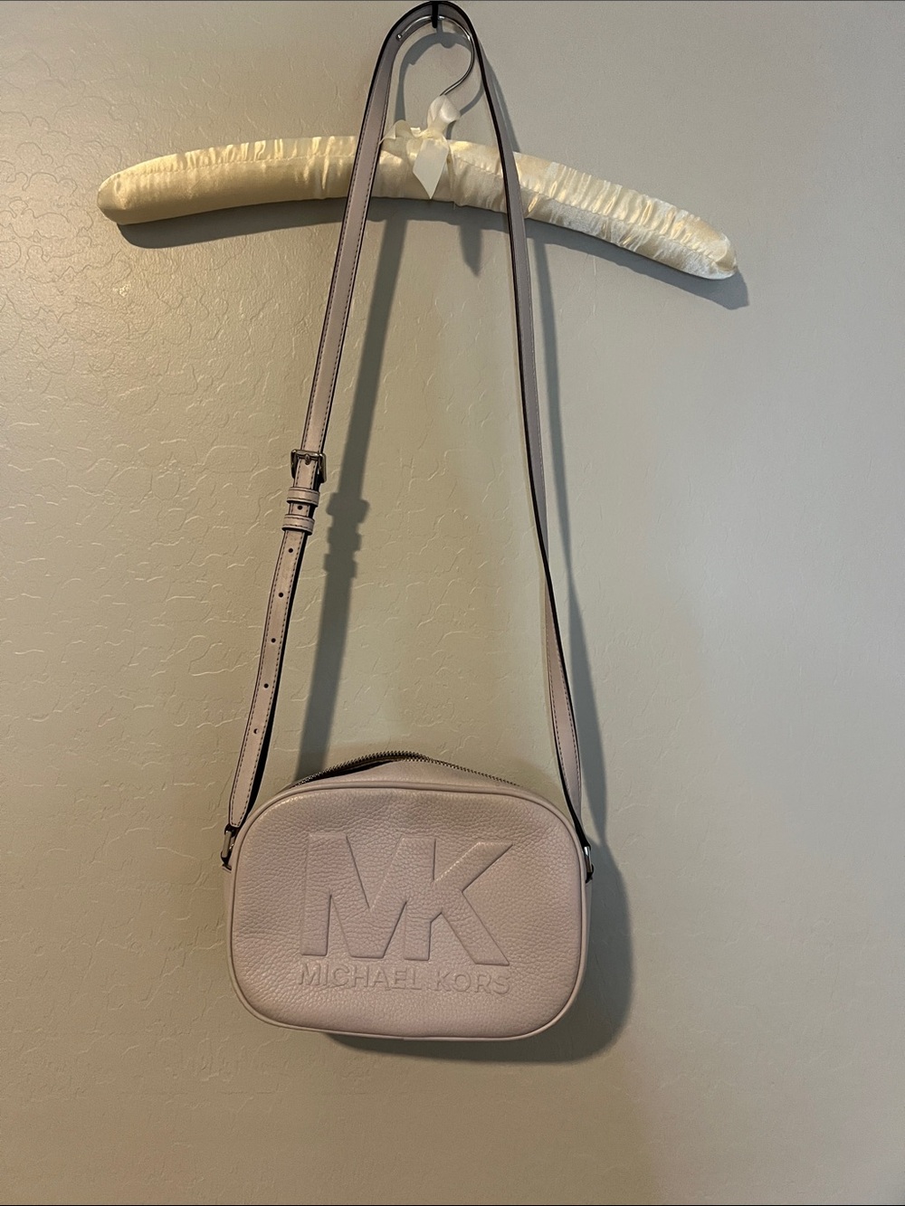 Michael Kors Pebbled Leather MK Crossbody in Lavender